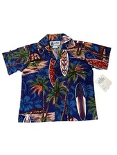Aloha Republic Boy's Hawaiian Button-Down Collared Shirt Surfboards Size 1T USA