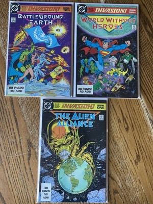 Invasion! 3-issue mini-series   Early McFarlane art! 1988 DC COMICS 1-3