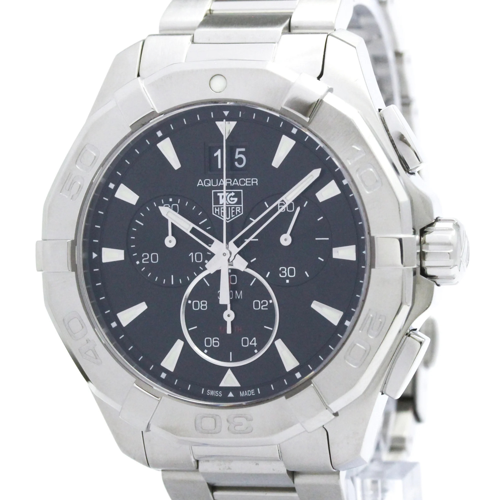 TAG HEUER Aquaracer Chronograph 300M Quartz Mens Watch CAY1110 Polished BF595926