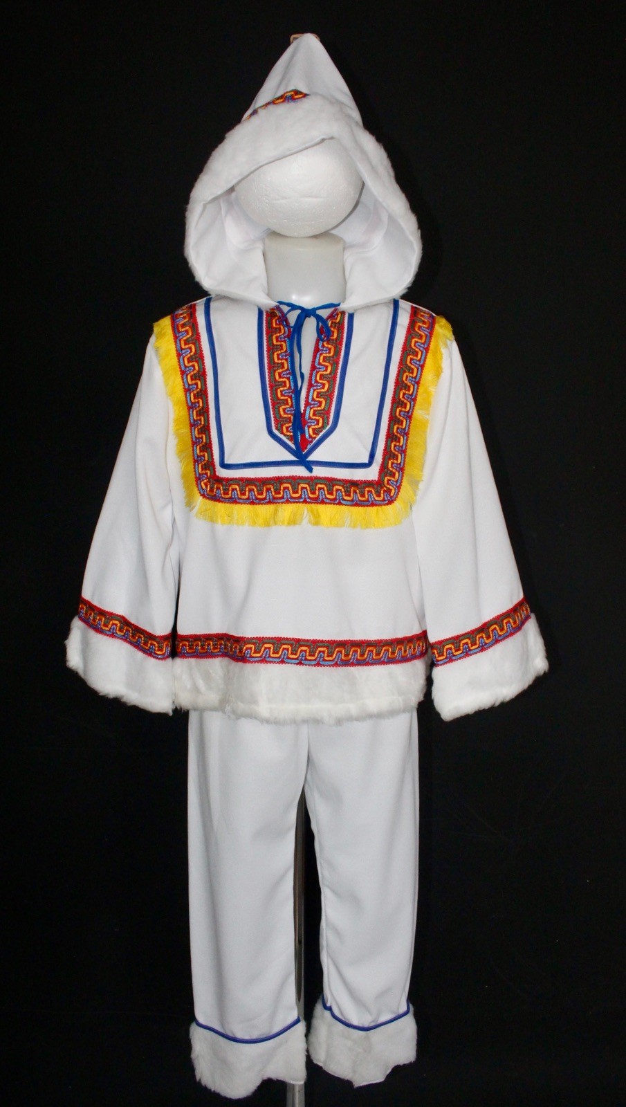 Disfraz Esquimal Blanco Infantil Inuit Nacional Vestido Elegante Iglú Polar Edad 6-8