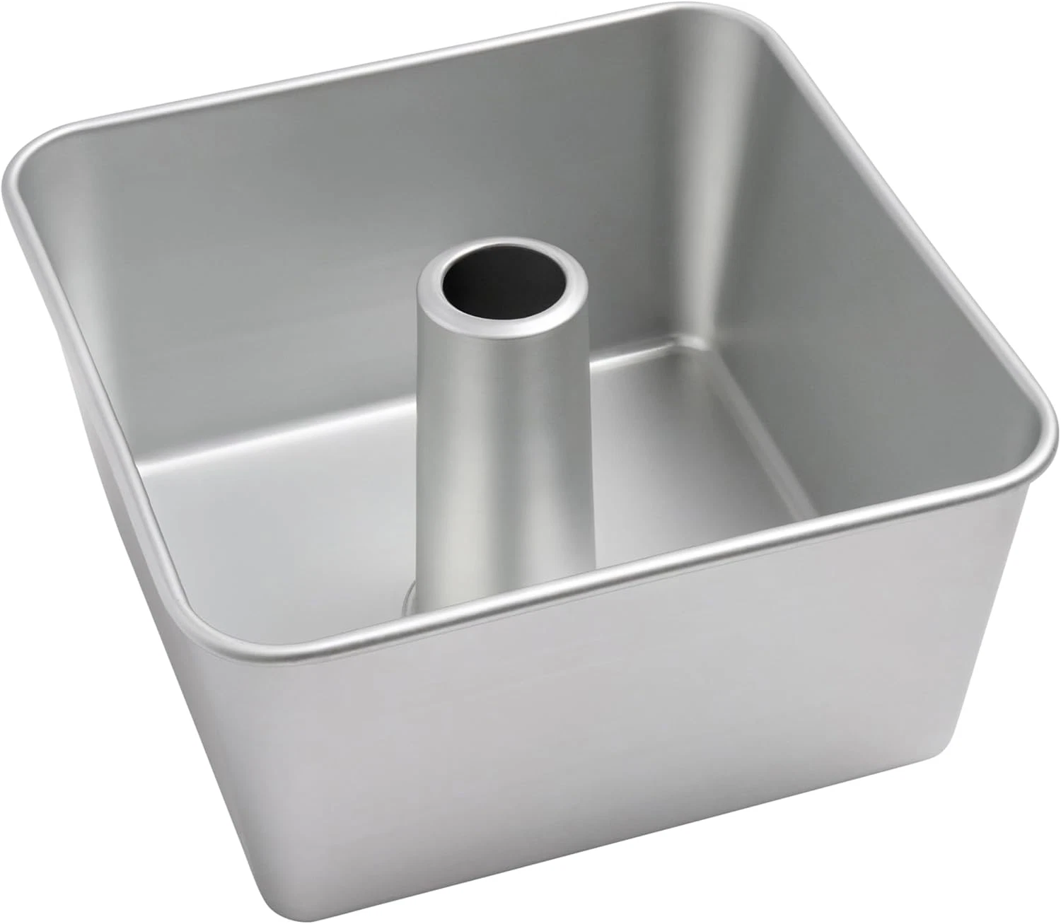 One-Piece Square Tube Cake Pan, 18 Cup, Anodized Aluminum, 9 X 9 X 4.5 In, Seaml