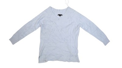 Boston Proper Sweater Womens Large Light Blue V Neck Fuzzy Knit Pullover