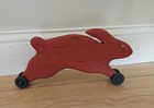 Wooden Bunny on wheels Hand Painted Home Decor — photo 2