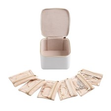 Best Frebeauty Small Travel Jewelry Box Travel Case with 6 Pouch Bags,Portable