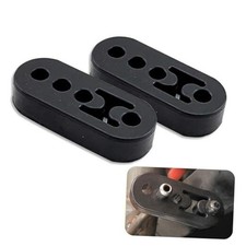 Rubber Exhaust Hangers, 4 Holes Adjustable Insulator Muffler 2 PCS Black