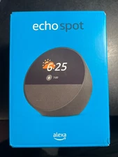 Amazon Echo Spot Smart Alarm Clock with Vibrant Sound and Alexa, Black (Sealed)