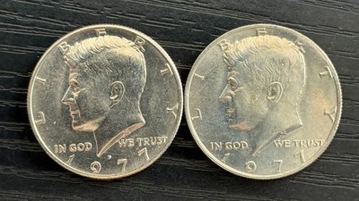 1977 P-D Kennedy Half Dollar 50c CLAD AU Coins (2) - ME5220