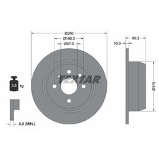 2x Bremsscheibe hinten für Opel Astra F T92 Vectra A J89 | 589160