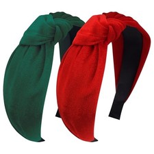 2Pcs Christmas Headbands for Women Christmas Dress for Women Knotted Adults