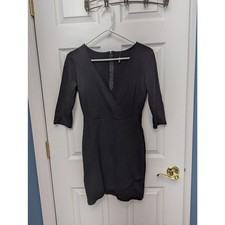 Lulus Dress Size S Mini Bodycon Black LBD Tight Sexy Going Out Club V Neck