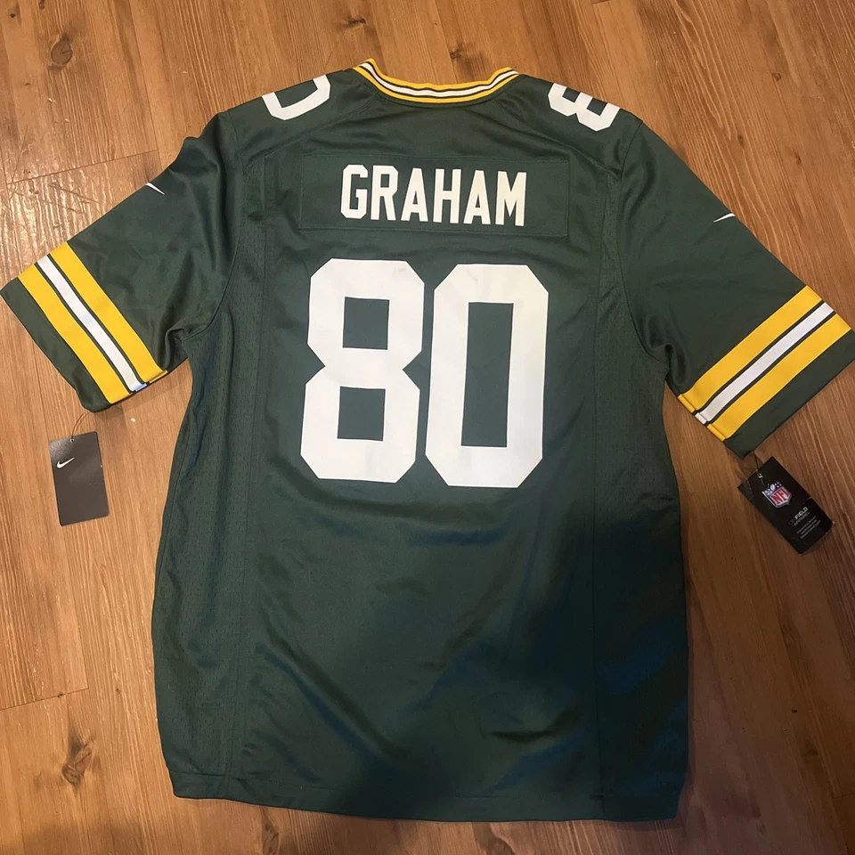Camiseta deportiva para hombre grande #80 nueva con etiquetas Jimmy Graham Green Bay Packers Nike auténtica Foto 4 de 4