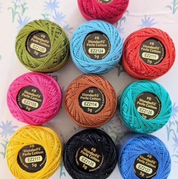 Wonderfil Allison Glass Eleganza #8 Perle Cotton Thread NEW Embroidery Set 10 - Image 2 of 3