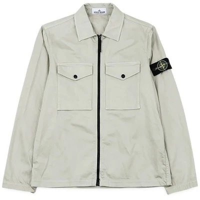 Stone Island Men's Chest Pocket Stretch Satin Overshirt Jacket 158643270 [P] - Photo 1/4