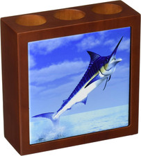 Ph_58819_1 Marlin Fish Coming Out of the Water Tile Pen Holder, 5-Inch
