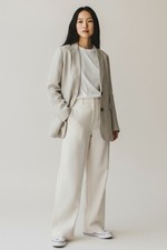 Tahari Women Blazer Jacket Medium Linen Size Small Grey NEW With Tags