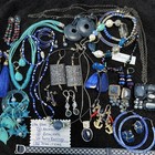 Vtg/now Blue Tone Costume Jewelry Lot of 26: Necklaces, Earrings, Bracelets — photo 7