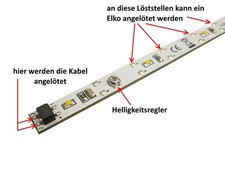 LED Waggonbeleuchtung Innenbeleuchtung weiß 230mm H0 TT N Waggons 10 Stück S671