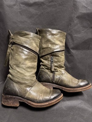 A.S. 98 / AS 98 Airstep Y2k RARE Leather Tornado Zip Up Biker Boots sz 36