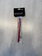 Nike ½" Skinny Braided Hairband Headband Sz OS Dark Pink/Neon Yellow Logo*