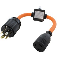 Adaptador AC WORKS® L14‐30P a L5‐20R con interruptor de 20A, STW de alta resistencia de 1,5 pies