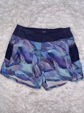 Athleta Girl Sz. 12 Blue Abstract Design Sport Shorts. Grt Quality, Comf