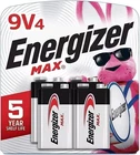 Energizer E522 Max 9V Alkaline battery - 4 Count