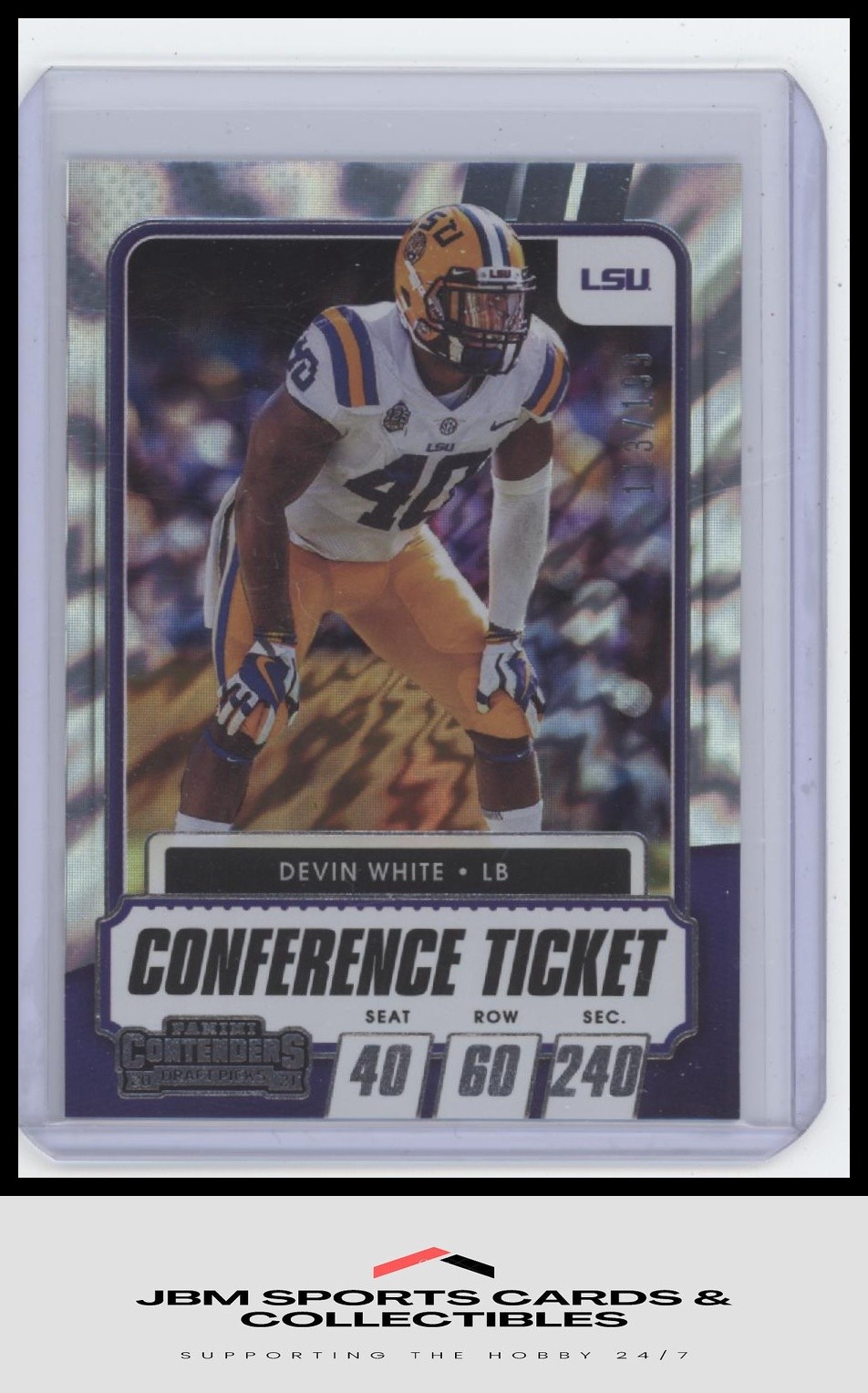 2021 Panini Contenders Draft Picks #83 Devin White Conference Ticket #/199