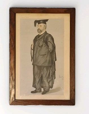 Antique Vanity Fair Spy Print Red Morgan Hay 1889 Cambridge Rev Edmund Henry