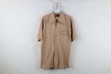 Vintage 70s Streetwear Mens Medium Knit Camp Collar Short Sleeve Button Shirt