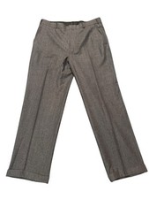 Vintage Brooks Brothers Pants Mens Gray Straight Cuffed Brooksease Wool USA