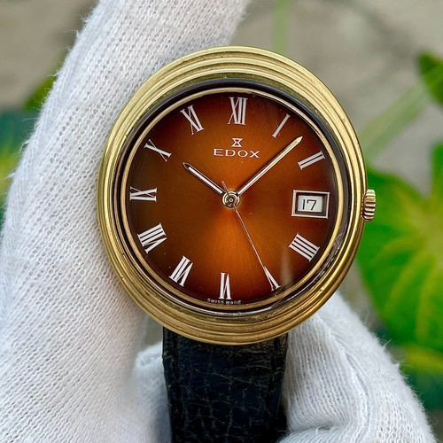 Rare Edox Disco Volante Swiss Precision Roman Dial Men's Watch 422-5200
