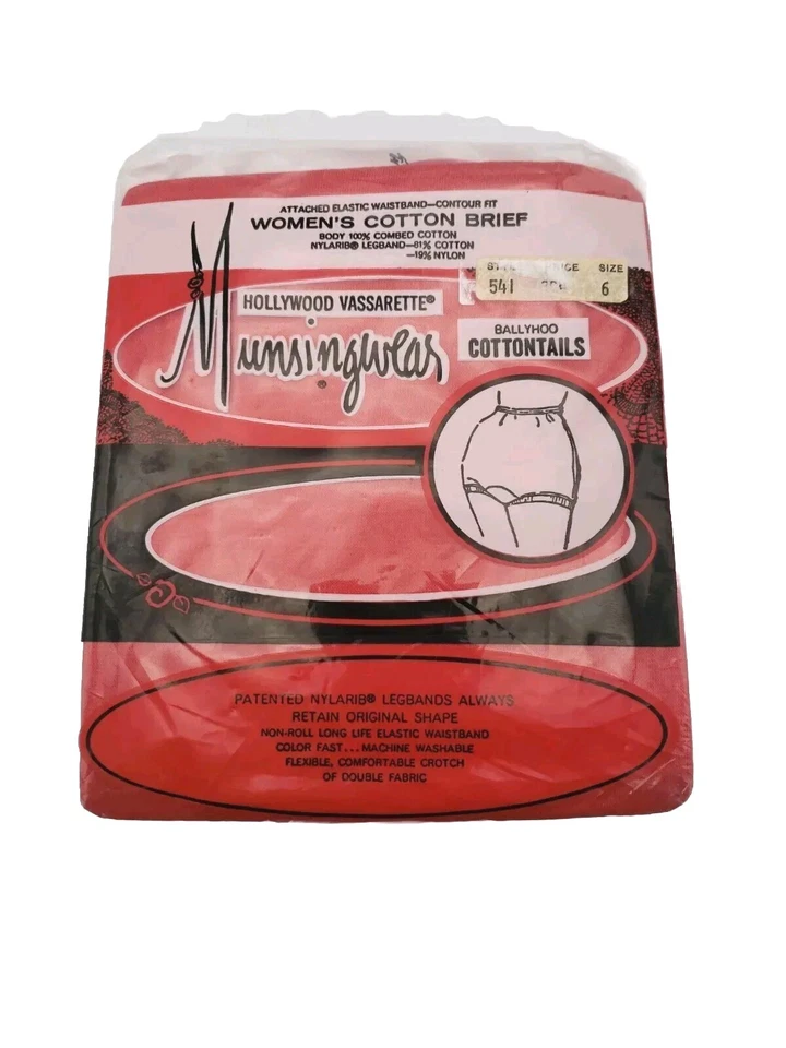 Hollywood Vassarette Munsingwear Ballyhoo Cottontails Talla 6 Bragas Ropa Interior MCM Foto 3 de 4