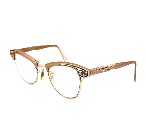 Vintage Victory Etched Aluminum Frame Women's Mid Century Cat Eye