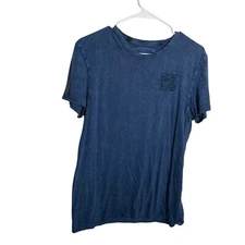 Buffalo David Bitton Shirt Women's Medium Blue Embroidered Short Sleeve Tee Top
