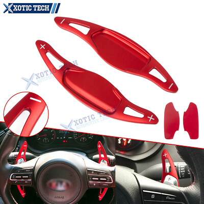 For Kia Stinger 18-23 Aluminum Blade Steering Wheel Extension Paddle Shifter Red