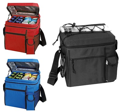 Insulated 24 Can Portable Soft Cooler w/ Easy Top Access Beach Camping Fishing