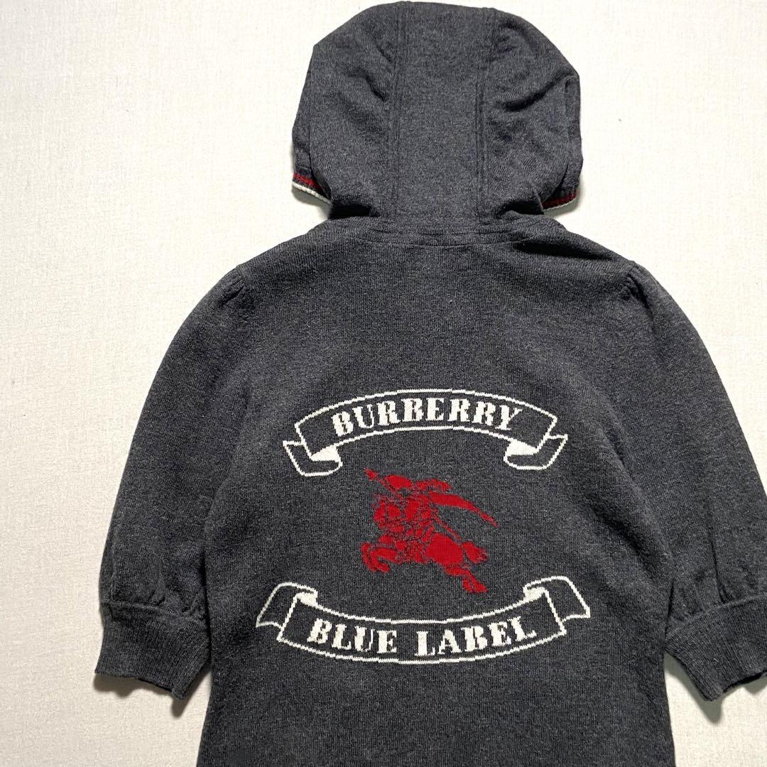 Burberry London Blue Label Knit Parka Short Sleeve Gray Size 38 Used