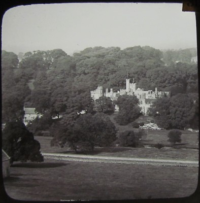 Magische Glaslaterne Dia ANSICHT VON HADDON HALL UM 1890 VIKTORIANISCHES FOTO DERBYSHIRE