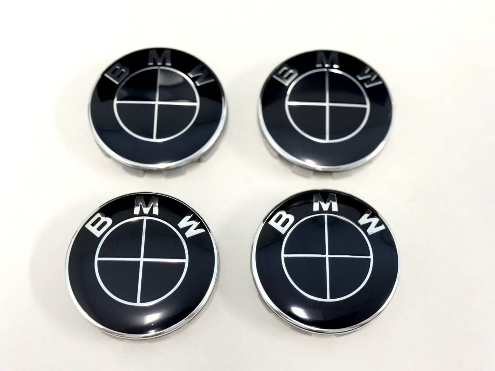4PCS BMW 68mm Black Wheel Center Hub Caps Logo Badge Emblem Rim Hubcaps Emblem