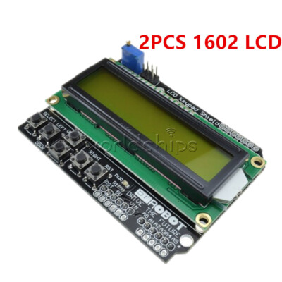 2PCS 1602 LCD Board 4 Bit Shield Yellow Backlight For Arduino Expansion Board