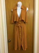 New Leith Draped Mustard Jacket Womens Size M