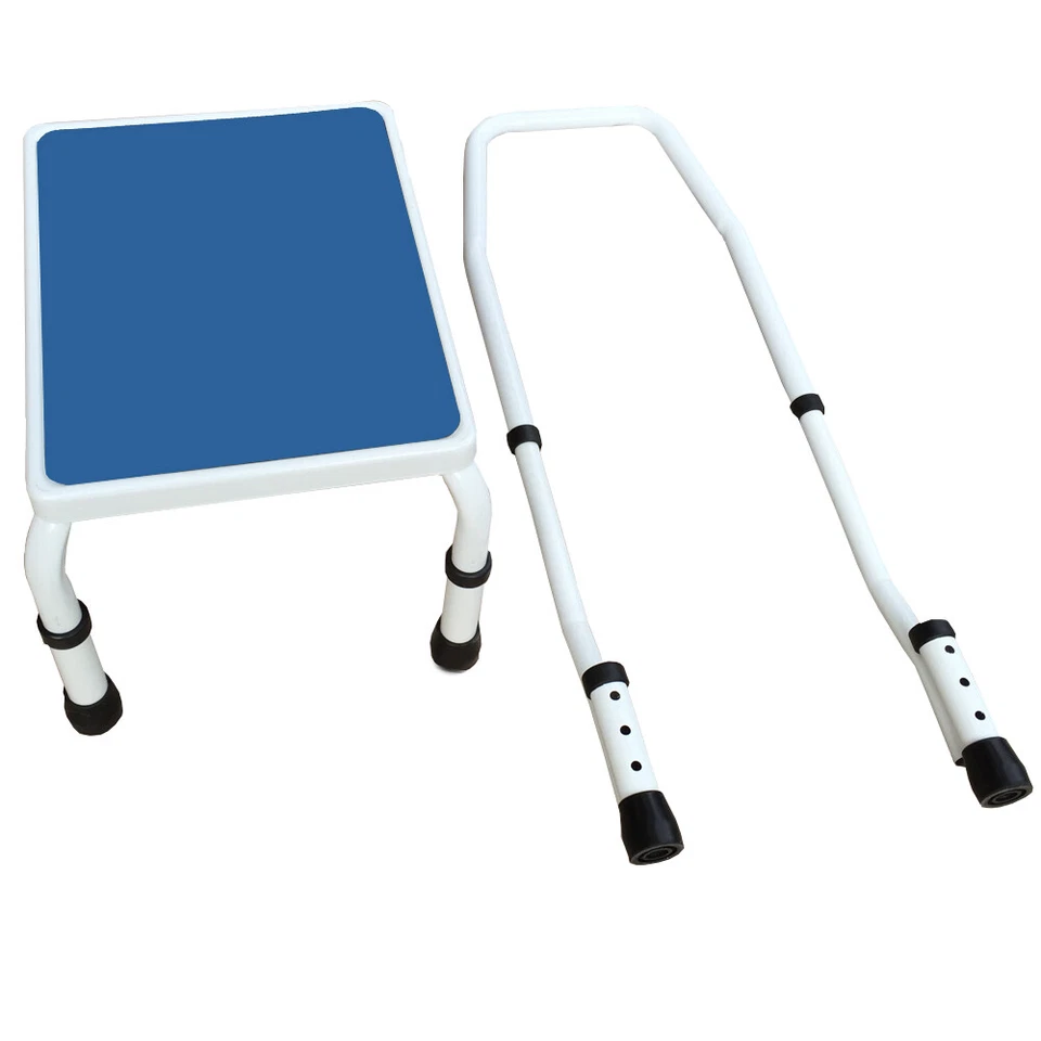 AdjustaStep(tm) 2-in-1 Step Stool Footstool Handle Handrail Height Adjustable - Image 4 of 4