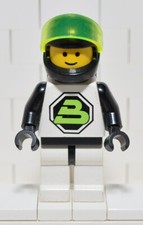 Minifigura Lego sp002 Astronauta Spazio Blacktron II bianco nero 1991 1993