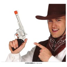 Cowboy Gun 32cm Fancy Dress Prop Costume Accessory Gun Western Toy Orange Plug
