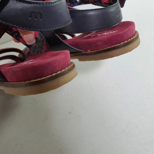 MOSHULU COLOURS Flat Navy Pink Leather Strappy Peep toe Sandal Size UK 6 EUR 39 - Picture 15 of 21