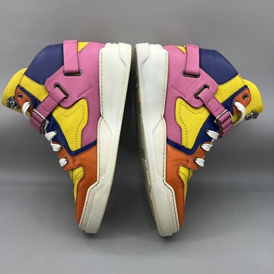 Versace Spring 2015 Sneakers Men’s 10 US, 43 EU‎ Yellow Pink Leather Zip Strap Versace Spring 2015 Sneakers Men main image 3