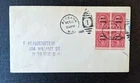 1928 Redbank New Jersey FDC 646 Cover to Bloomfield NJ Stamp Block Overprint