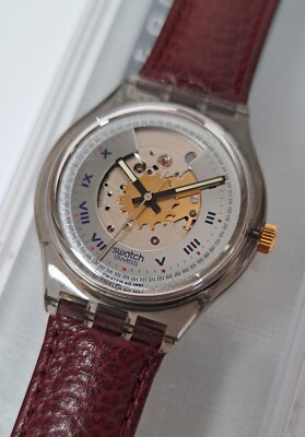Swatch Automatic SAM100 Rubin - first series ''no banana'' - launch 1991