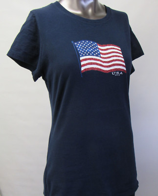 Faded Glory,Neuwertig,Damen,Shirt,Kurzarm,Blau,L(USA),Gr.42