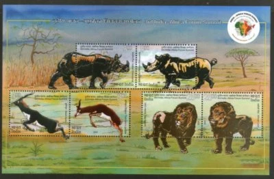INDIA 2015 3rd Africa Forum Summit Animals Fauna Innovador lámina única en re... - Imagen 1 de 2